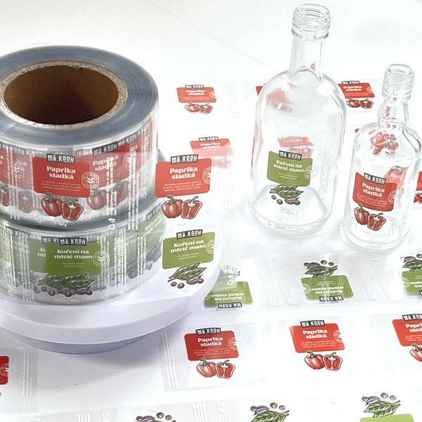 Custom Self-adhesive Package Roll Label Printed Stickers Waterproof Glass Bottle Transparent Label