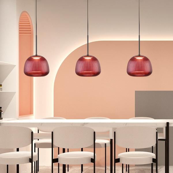 Lampe suspendue de salon nordique moderne Ballon de verre de fer Led Lustre Pendant Light