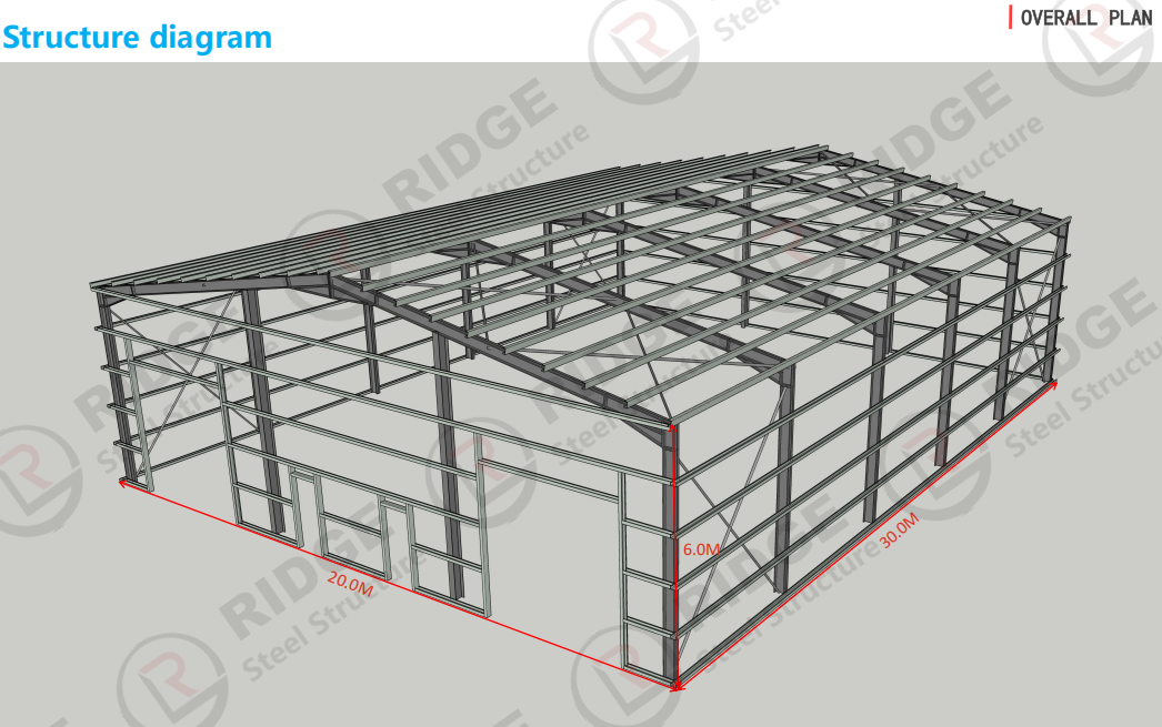 Prefab Workshop Industrial Warehouse Steel Structure Building Construction