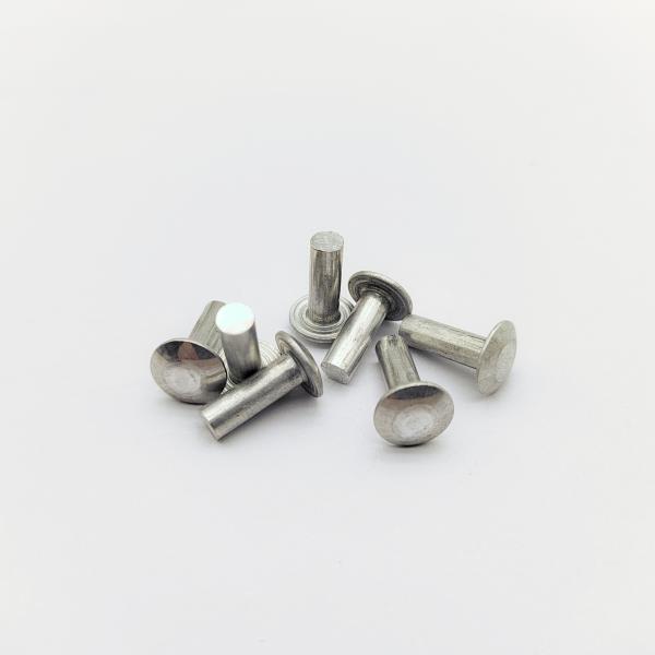 Rivets solides industriels légers - Aluminium 6061 - Tête bombée - Pour étagères de stockage et meubles - 3/16 & 1/4 pouces