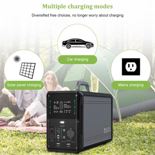 Lifepo4 Lithium Battery Solar Power Station Generator 1500W For Camping Outdoor
