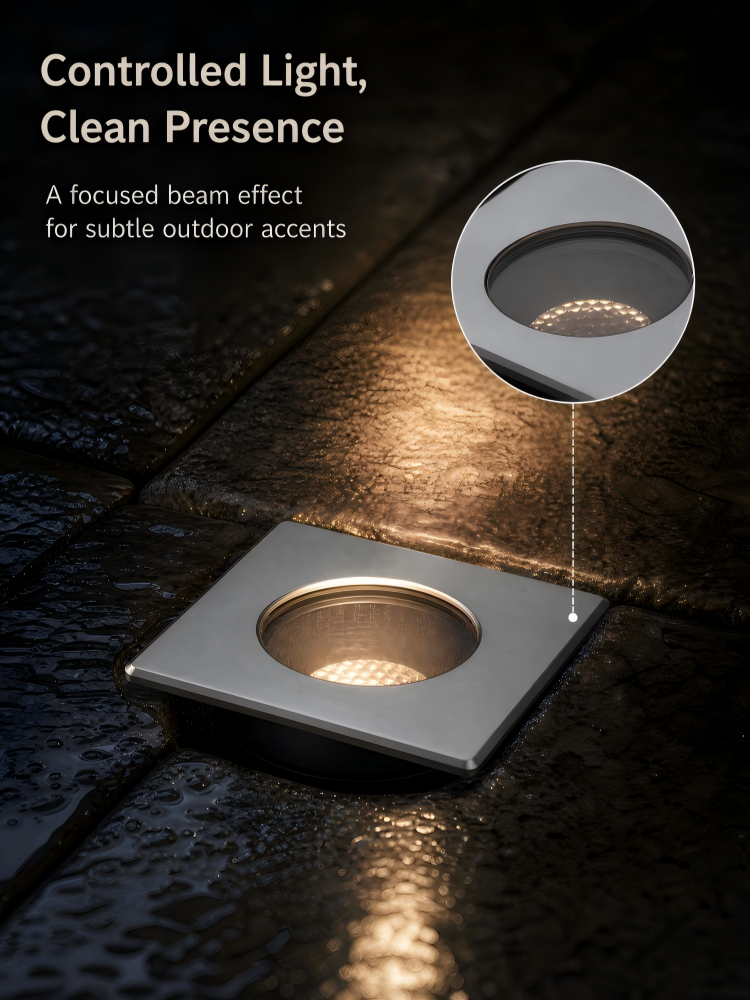 MA80 Recessed Underground Light 12W Square CREE COB LED Paver Accent Fixture IP68 Waterproof