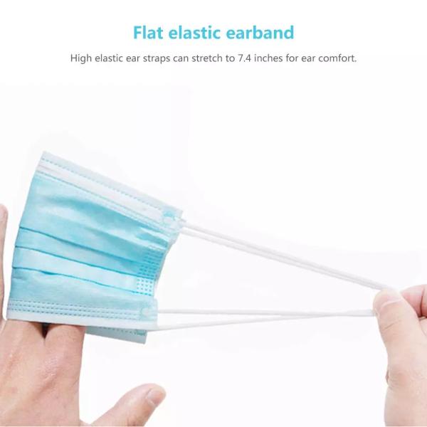 Blue White Pleated 3 Ply Disposable Face Mask Safety  Anti Pollution