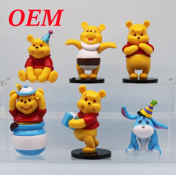Caixa Cegada Pvc Animal Bear Mistério de Ação Amigo 6-Piece Figure Set