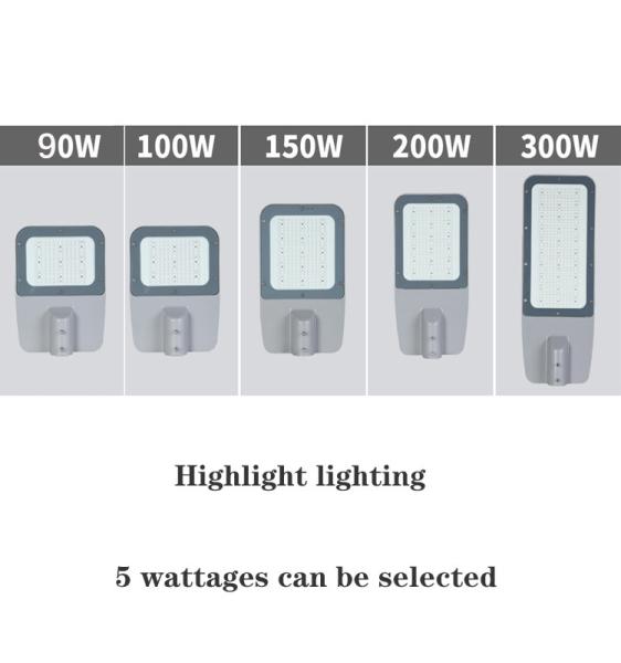 Iluminación exterior IP65 a prueba de agua 80w 90w 100w 200w 250w Luz de calle LED