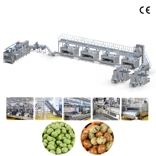 1000kg/h Sesame Peanut Coating And Baking Production Line For Coated Roasted Peanut In Food Grade Stainless Steel 304
