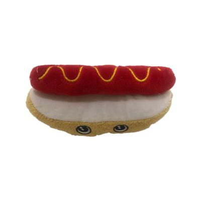 13cm 5.12 Inch Pet Plush Toys Hot Dog Plush Dog Toy EMC