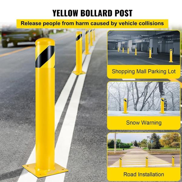 4.5 Inch Diameter Steel Pipe Safety Bollard 48 Inch Height Bollard Post