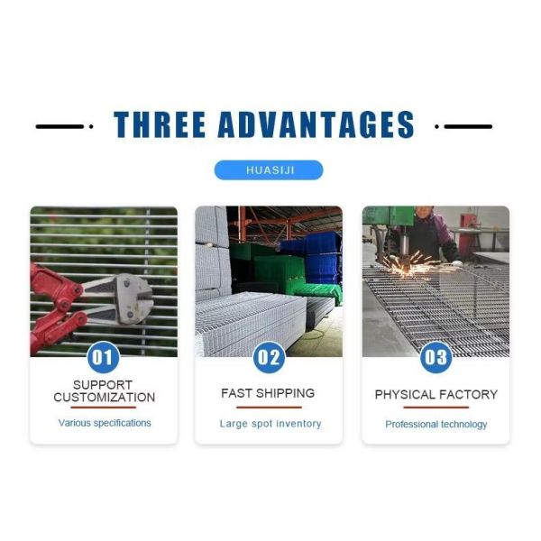 Hot Dip Galvanized Security Fencing Anti Climb 358 12.7*76.2mm