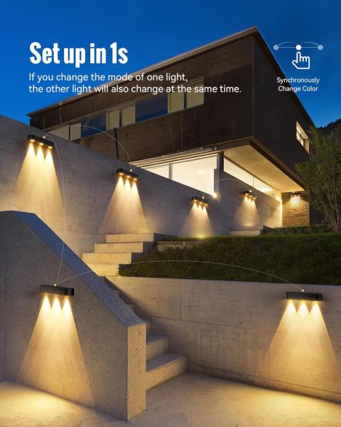 LEDs com 15 horas de tempo de trabalho IP65 Nível à prova d'água LEDs brancos RGB quentes Fonte de energia solar
