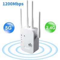 Longue portée 1200 Mbps 5g Wifi Booster Extender WiFi extérieur Double bande 2.4G 5GHz Wifi répéteur avec port Ethernet pour la maison