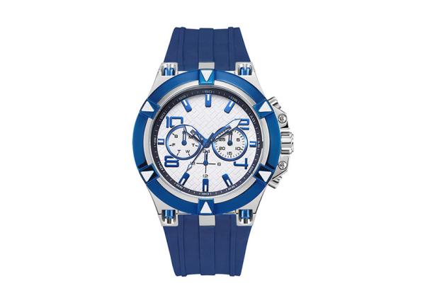 Sports Stainless Steel Waterproof Watch Plastic Dial Bezel For Man Silicone Strap