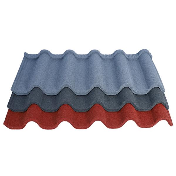 Groove / Golan Tile Frosts Green Color Stone Coated Tile 0.45 AZ70 Stone Coated Metal Tile 50 anos Garantia Wave Tiles