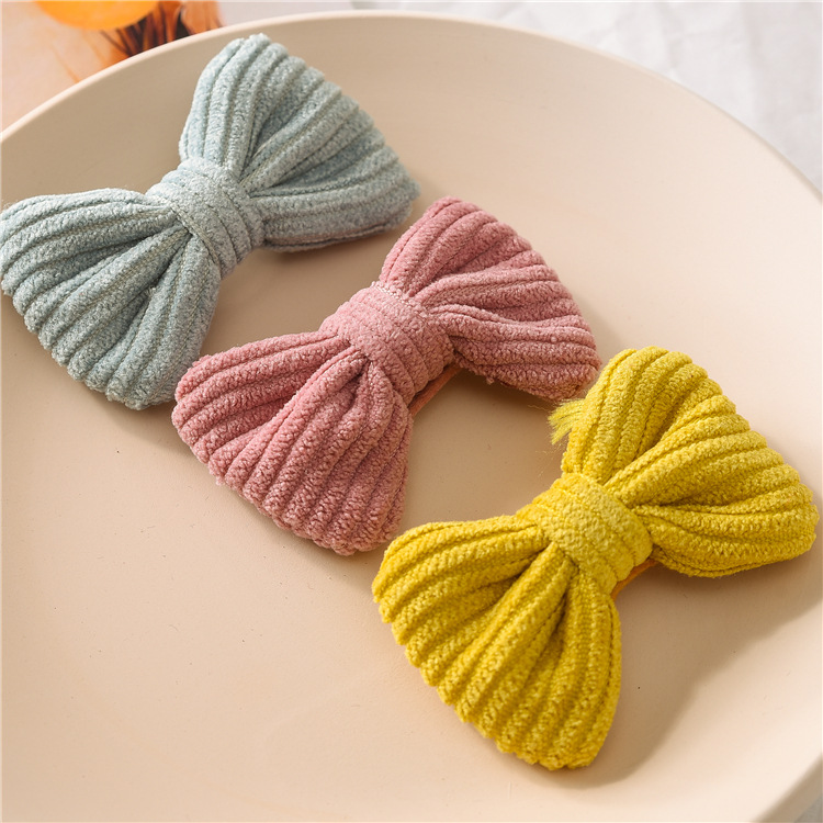 Kids girls candy colored DIY INS BB clip bobby pins Cute knotted fabric hair accessories OEM logo