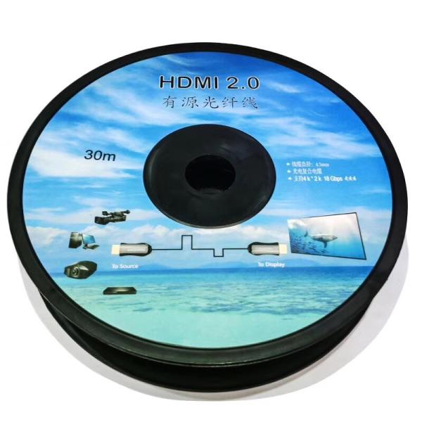 HDTV  cable 2.0 Without chip  2.0V 4K*2K 18 Gbps Fiber Optic PVC HDTV 4k@60Hz  5M-50M