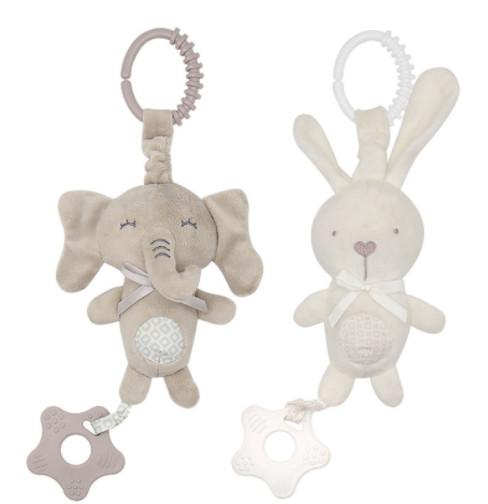 Baby Cartoon Animal Music Gum Pendant Newborn Rabbit Plush Toy