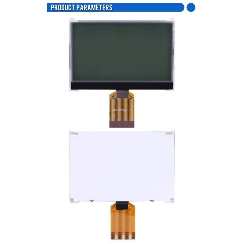 COG12864-17 Gray Film STN Material 65.5X38Mm 20 PIN I2C/SPI FFC Connection ST7567