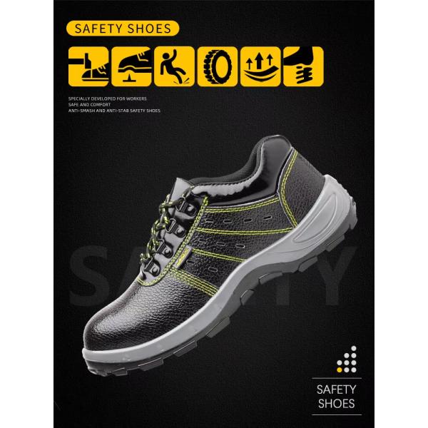 Chaussures de sécurité de construction industrielle Chaussures en cuir noir pour hommes