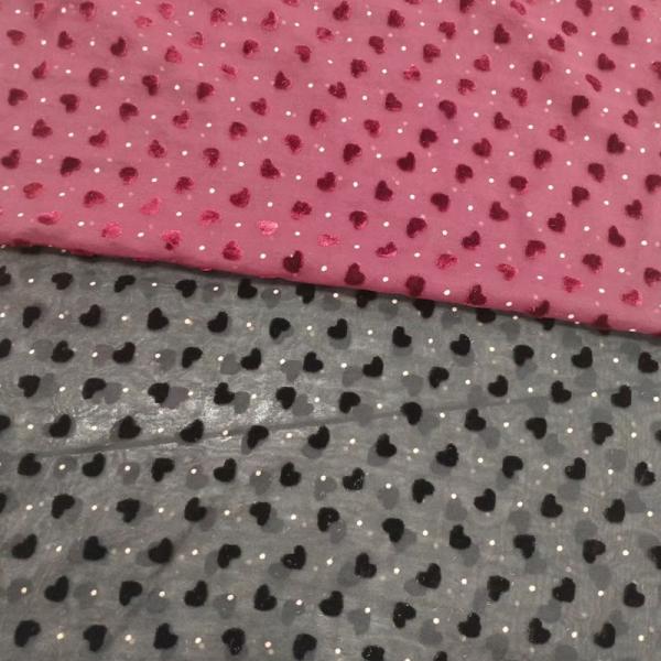 ткань велюра шелка полиэстера бархата 320gsm сгорела леопарда сердца любов печати флористического