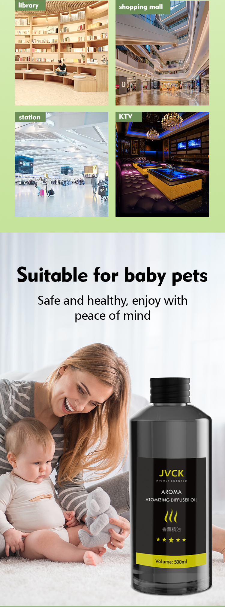 500ml Capacity Portable Aroma Diffuser Essential Oil Diffuser For Household Hotel