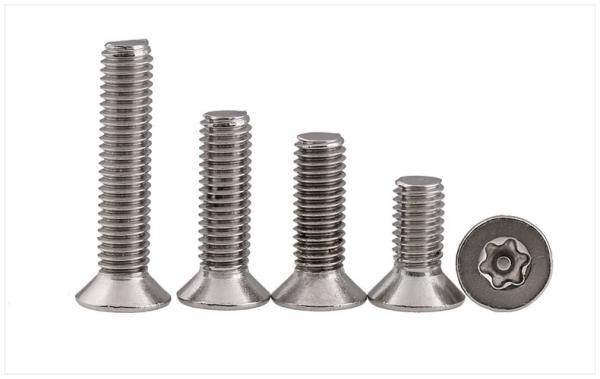 Stainless Steel Pin-In Torx Drive Flat Head Screws ASME B18.3 Countersunk Head Tamper-Resistant Screws