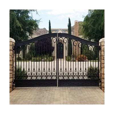 Customized Wrought Iron Main Gate , New Design Entrance Wrought Iron Door