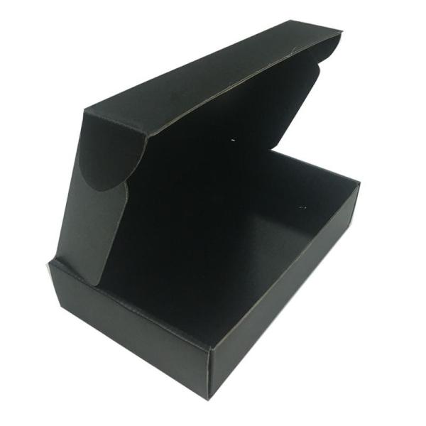 35 x 24 x 7cm Corrugated Gift Boxes Gold Logo OEM With  Black Color