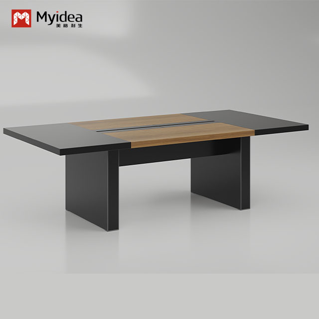 Commercial-Grade Conference Table with Integrated Cable Channels and Reinforced Aluminum-Clad Base – Ideal for Corporate Boardrooms and Tech-Ready Workspaces.