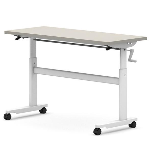 Tableau debout pliable à colonne italienne blanche avec un bureau écologique à planche partielle