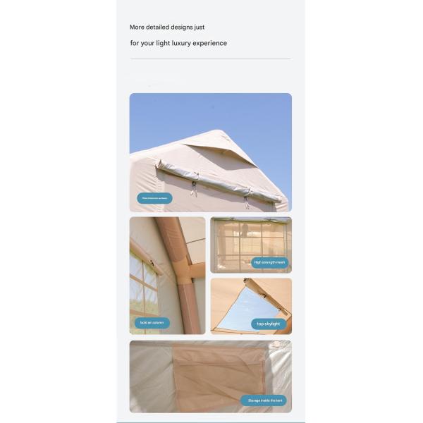 Tente gonflable camping 3-4 personnes imperméable à la pluie pendant la nuit entièrement automatique 12X extérieur