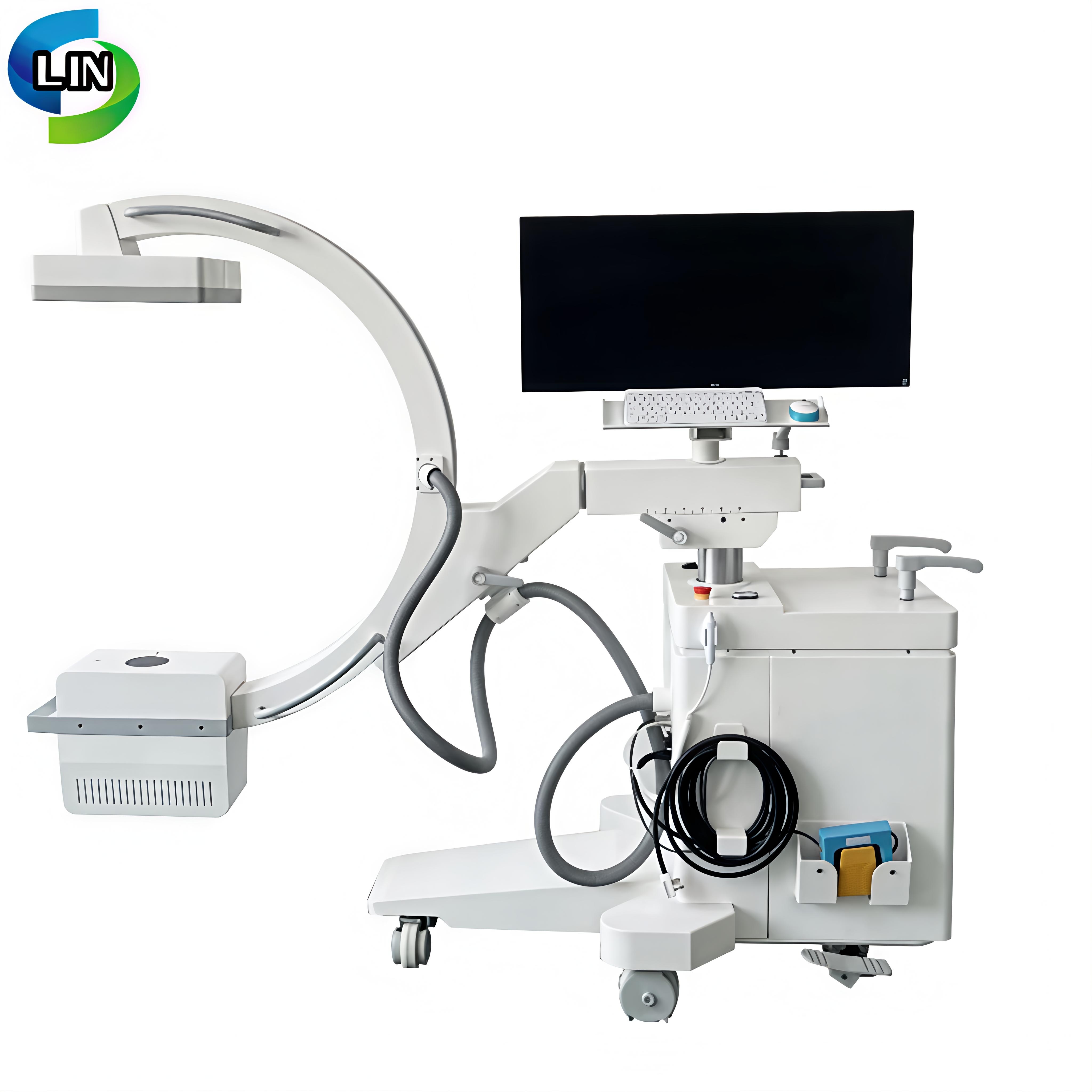 Mobile C-arm X-ray System with 40kV-125kV Voltage Range, Flat Panel Detector,