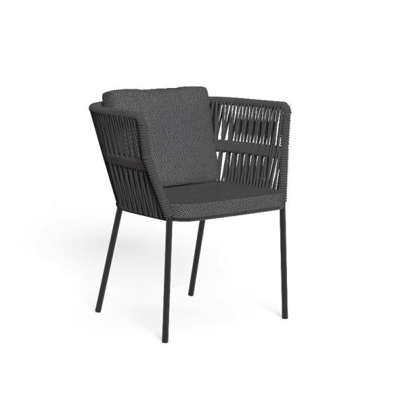 Light Luxury Outdoor Contemporary Woven Rope Chair And Foldable Villa Table Set