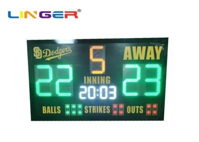 Waterproof Cabinet Led Baseball Scoreboard With Club Logo