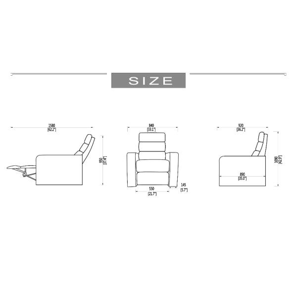 Home Theater Electric Recliner Chair With Headrest Adjustable Height Easy Cleaning
