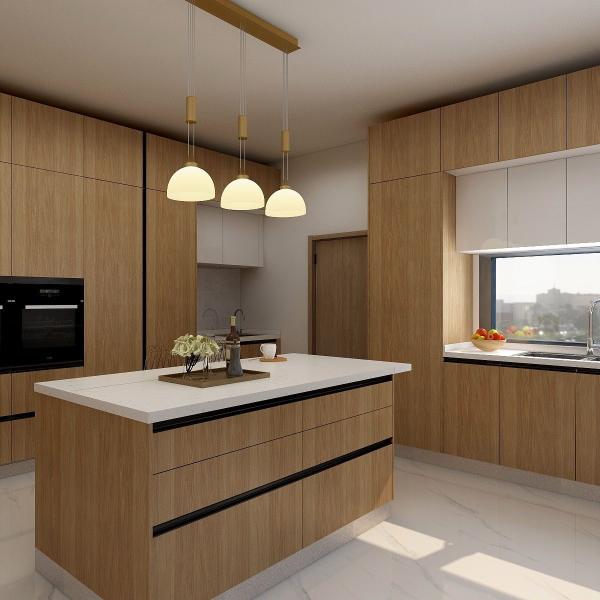 Prefabricated Modern Kitchen Cabinet Furniture Buildin Pantry Complete Plywood