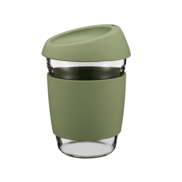 High borosilicate glass coffee cup and table mug with 250ml, 350ml, and 450ml capacities, BPA-free and leak-proof