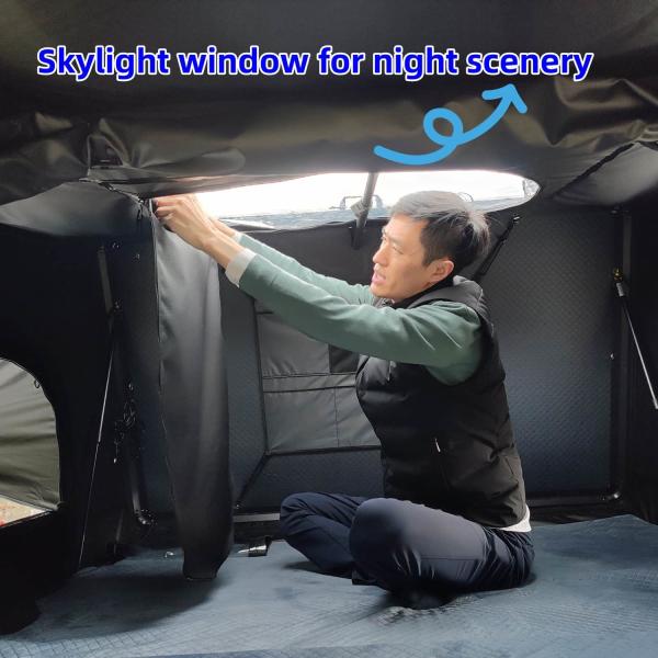 2025 New Anti-UV Side Open Hard Shell Vehicle Roof Top Tent Spacious Camping Tent