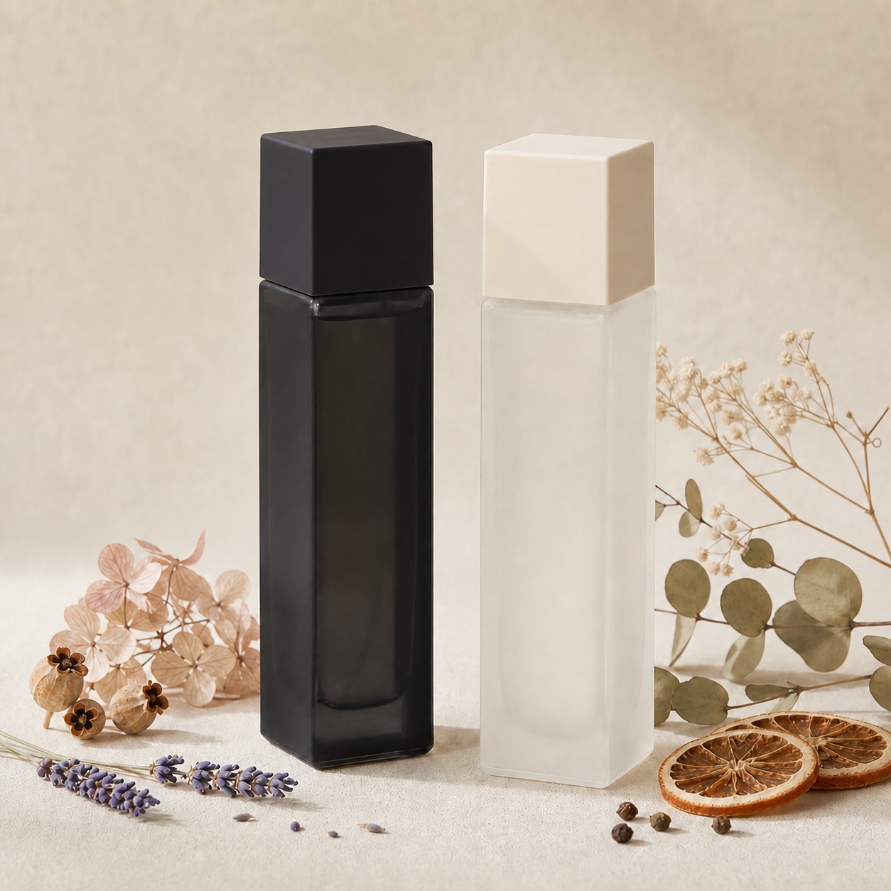 100ml Glass Perfume Bottles Frosted Gradient Rectangle Spray Wholesale Custom