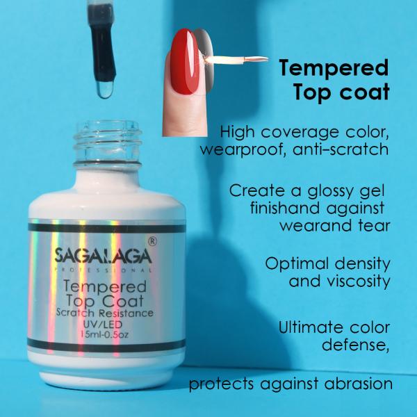 High Gloss Shine Long Lasting Base and Top Coat Gel Polish 15ml No Wipe Nano Crystal Private Label MSDS Certified