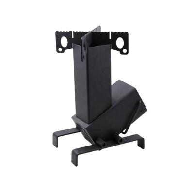 Black Patio Heater 10X10 Fire Rocket Stove Wood Burning 350lb Cooking