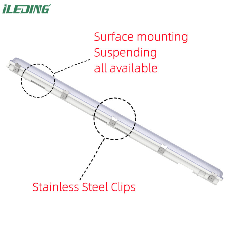 50000 Hours Working Time Moisture Proof 4FT 5FT LED Tri-Proof Light Fixture For Storage