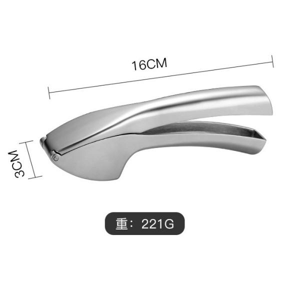 Stainless Steel Zinc Alloy Manual Garlic Press Hand Press for Cooking Kitchen Tools