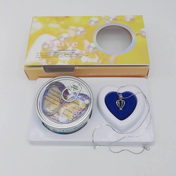DIY Gift Love Pearl Necklace Set Oyster Drop Pendant with 6-7mm Freshwater Pearl