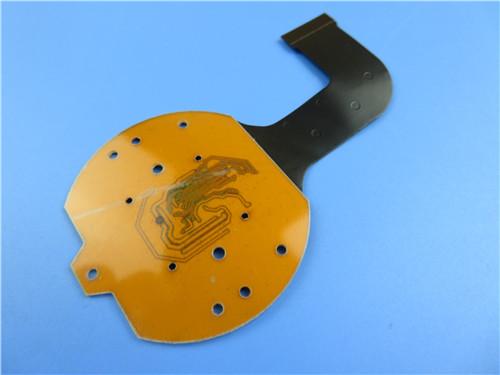 Double Layer Flexible Printed Circuit (FPC) With Black Coverlay and FR4 as Stiffener plus Gold Pads for Gigabyte Switch