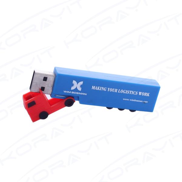 Transport Truck Plastic USB Flash Drive, Custom Logo Plastic Truck USB Thumb Drive