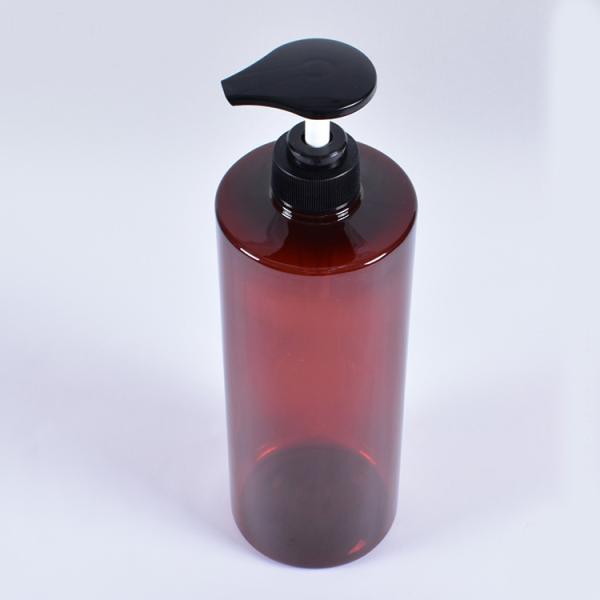Sealing Type 1000ml Amber Plastic Pump Bottles PET Lotion Bottle Screen Printing