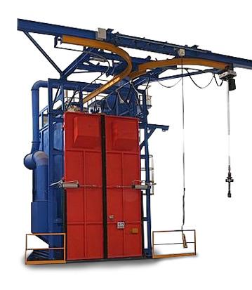 S Hook Hangers Automated Grit Blasting Machine , Commercial Sandblasting Equipment