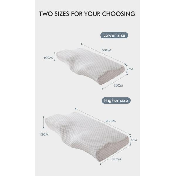 Hotel JOURM Contoured Cervical Orthopedic Memory Foam Pillow with Butterfly Shape