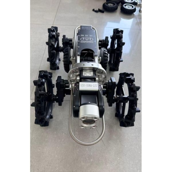 Daoyunai CCTV Pipeline Crawler System with Adjustable Motorized Lift All-Terrain Paddy Wheels and 400m Cable Reach for DN150-DN1500 Pipes