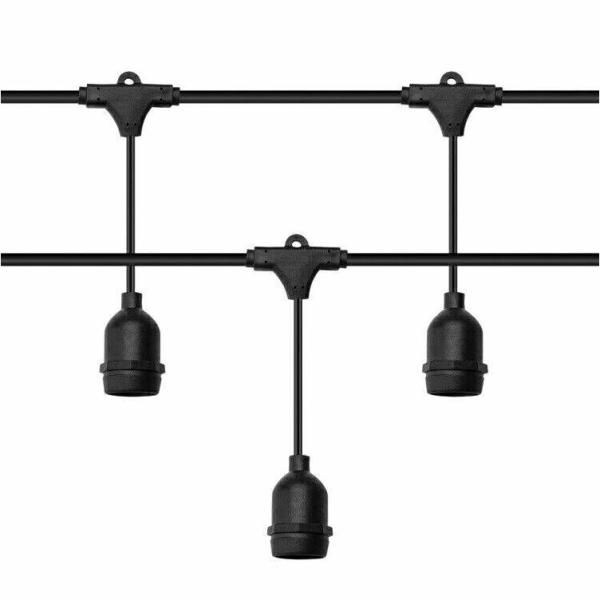 15m 15PCS Bulbs Weatherproof S14 LED String Lights for Patio Courtyard Porch Wedding